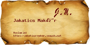 Jakatics Makár névjegykártya